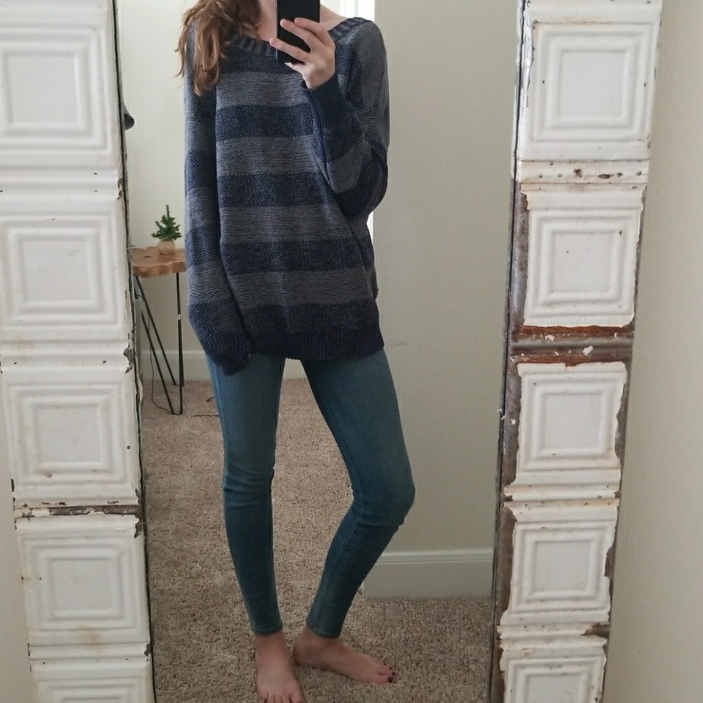 Low Back Striped Sweater